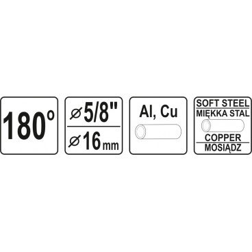 Ohybačka na trubky Al, Cu, 180°, pr. 5/8" - 16mm