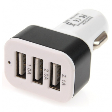 Zástrčka do zapaľovača 3x USB výstup (1,0 A 1,0 A 2,1 A), 12 / 24V