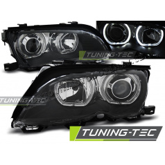 BMW E46 09.2001-03.2005 predné číre svetlá Angel Eyes LED black (LPBMD8)