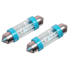 Žárovka 4LED 12V  suf. SV8.5 38mm modrá  2ks